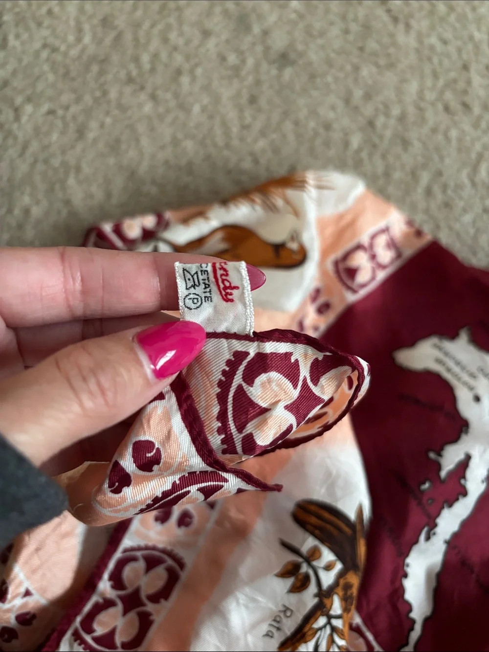Vintage New Zealand Themed Decorative Scarf